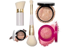 LAURA GELLER NEW YORK Holiday Daily Routine Kit | Fair | Limited Edition Makeup Set | Includes Baked Foundation for Mature Skin, Exclusive Blush, Eyeshadow, Retractable Kabuki Brush