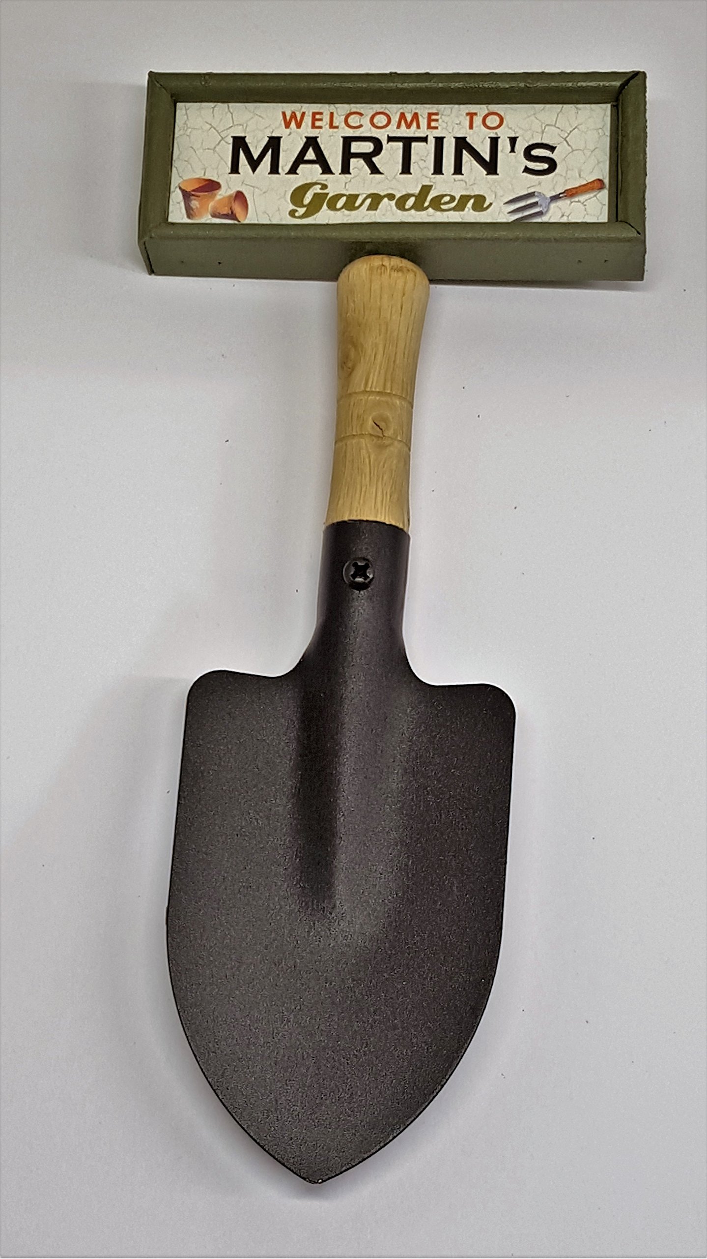tlm wholesale Welcome to Martin's garden hanging shovel sign