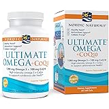 Nordic Naturals Ultimate Omega + CoQ10, Lemon - 60 Soft Gels - 1280 mg Omega-3 + 100 mg CoQ10 - Heart Health, Cellular Energy