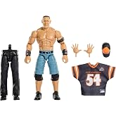 Mattel WWE Elite Collection Figure &amp; Accessories, Premium Live Event | John Cena Action Figure Set, WrestleMania with Sam Roberts Build-A-Figure Parts​​​, For Kida &amp; Collectors