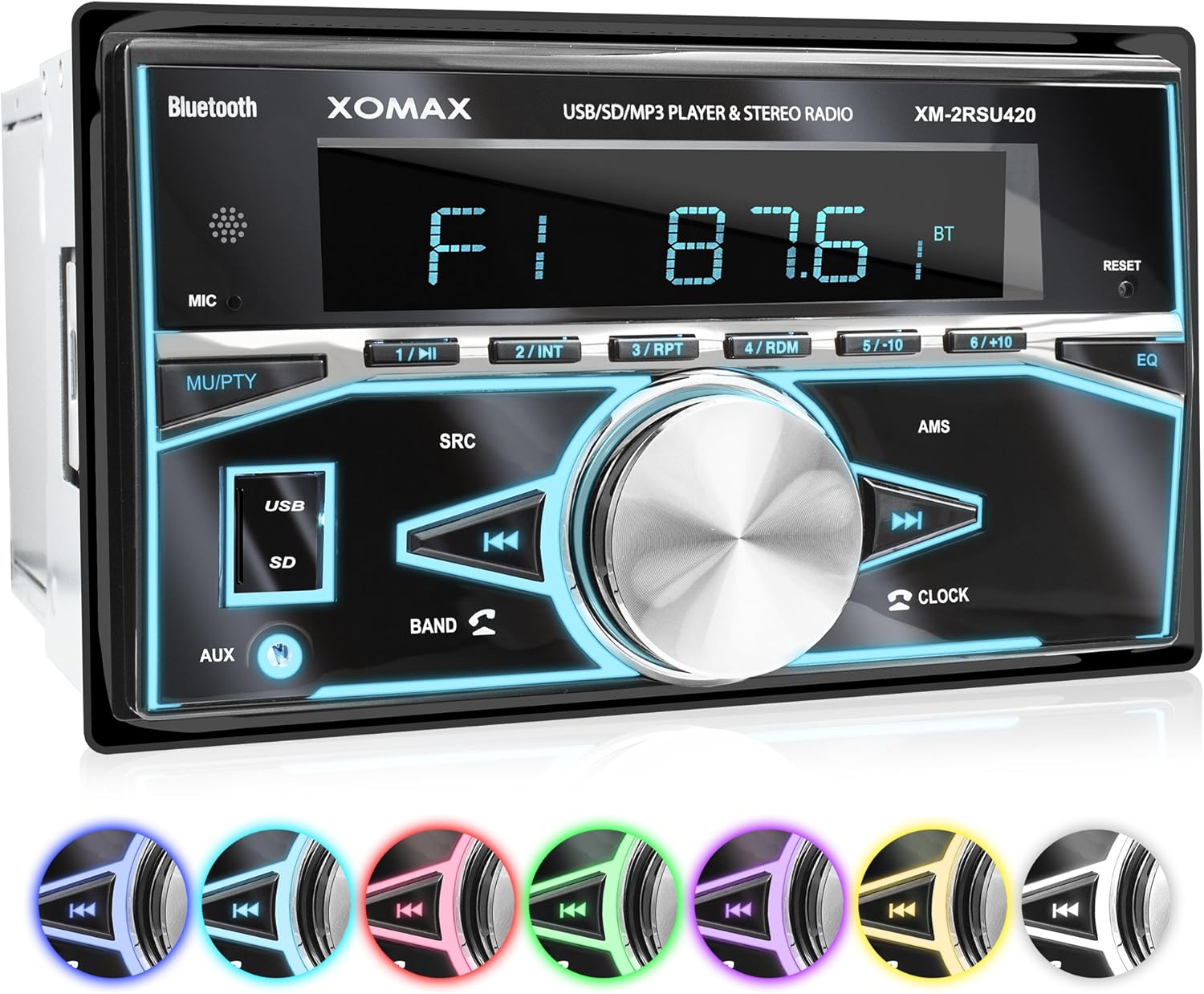XOMAX XM2RSU420 Car Stereo without CDPlayer + Bluetooth handsfree