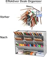 Marbrasse Mesh Desk Organiser 9 Compartments Pen Holder Silver view 5