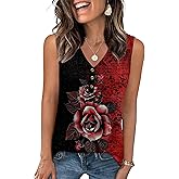 Zeagoo Tank Tops for Women 2026 Summer Top Henley Shirts Dressy Casual Loose Fit V-Neck Button Down Sleeveless Tshirt Blouse