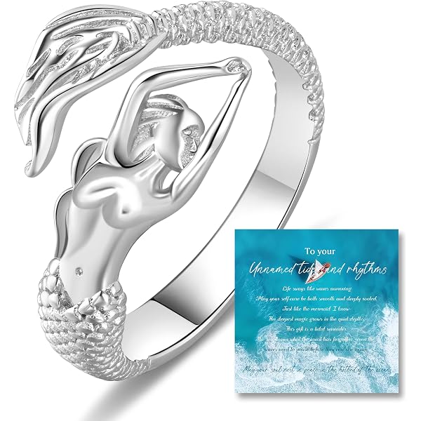 thumbnail image 2 of Dreamtimes Adjustable Mermaid Ring - Stainless Steel Fairy Tale Stackable Ring For Women 2 of 13