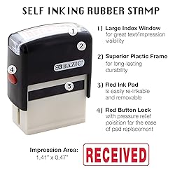 BAZIC Received Self Inking Rubber Stamp