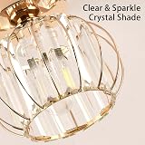 ZYDTRIP Crystals Ceiling Light Fixtures Chandelier Gold 2 Pack Semi Flush Mount view 3
