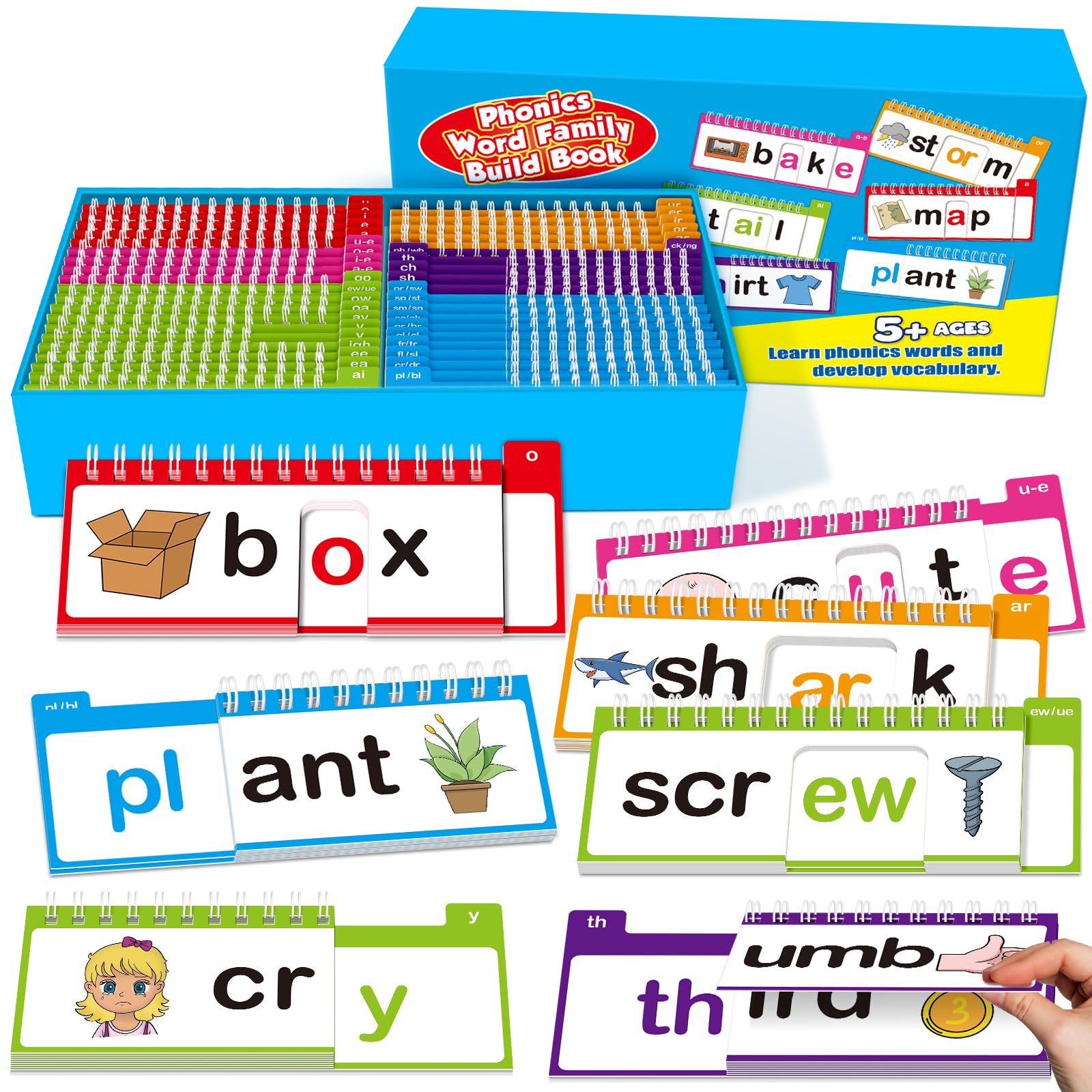 Photo 1 of 40 Read and Rhyme Flip Books,Phonics Word Family Build Book Learn to Read Phonics Flash Cards,Sight Words Flash Cards Kindergarten Reading Books,Flip Book Word Games for Preschool Learning Activities