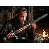 Damascus Steel Viking Sword with Leather Scabbard – Norse Northman Medieval Battle Sword | Handmade LARP & Cosplay Long Sword, Perfect Viking Decor & Gift for Men