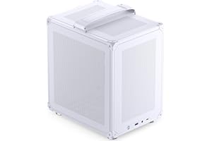 JONSBO C6-ITX White Mini ITX Handled Mesh PC Case, Simple Compact Desktop ITX Chassis, SP MB ITX/Mini-DTX, ATX Power Bite (L1