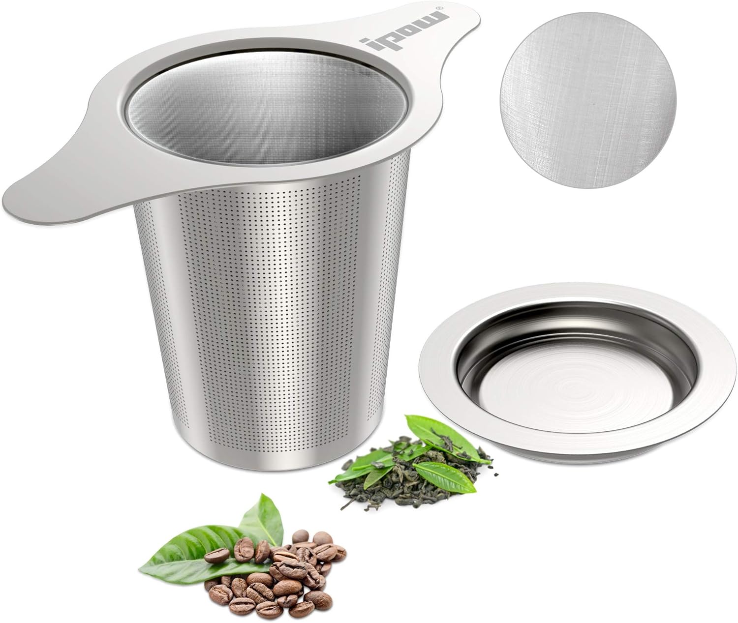 Green Fenshine Tea Infuser Stainless Steel Tea Strainer Folding Handle