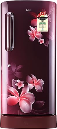 LG 215 L 4 Star Direct Cool Single Door Refrigerator(GL-D221ASPX.DSPZEBN, Scarlet Plumeria, Base Stand with Drawer,Smart Inverter Compressor)