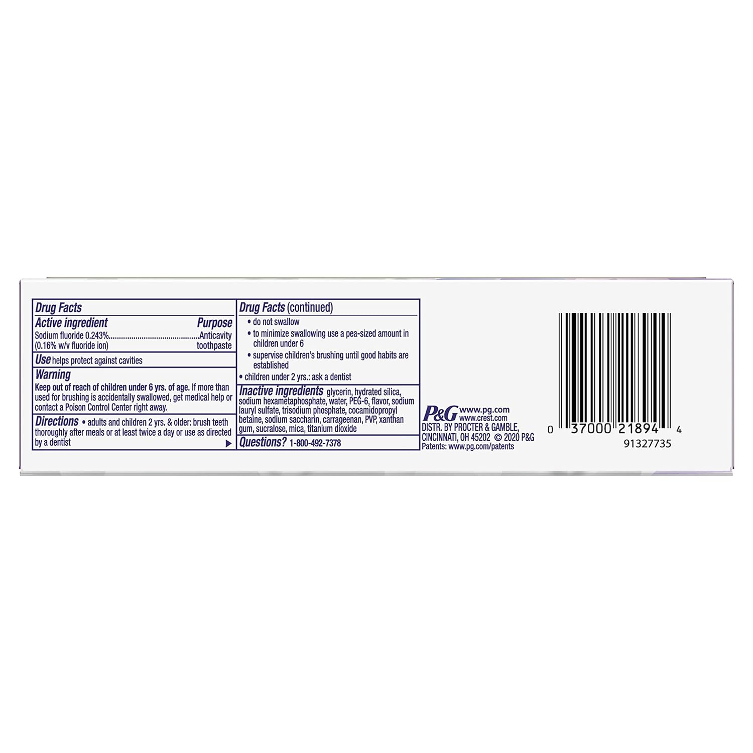 Crest 3D White Brilliance Toothpaste, Vibrant Peppermint, 3.9 Oz (Pack of 3) : Beauty