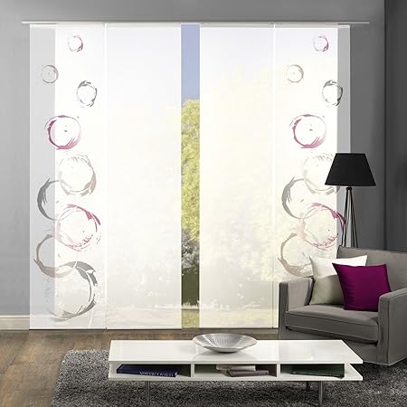 wohnfuehlidee 4er-Set Flächenvorhang, Halbtransparent, CORRAS, Höhe 245 cm, 2x Dessin/2x uni transparent