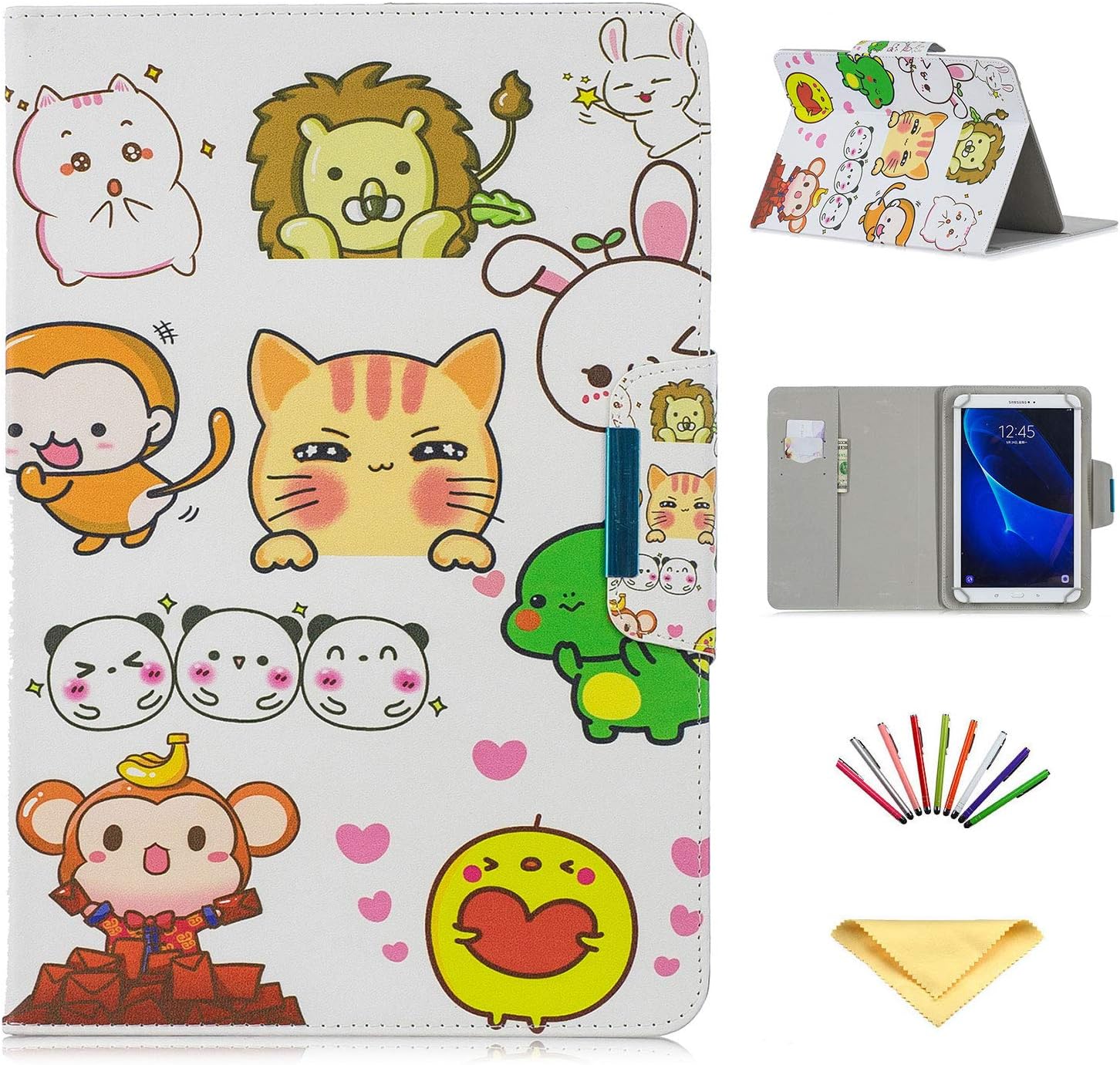 Uliking 8 inch Tablet Universal Case for Samsung Galaxy Tab E/4/A/S2 8.0, iPad Mini 1/2/3/4/Mini 5 2019 7.9" Cover for Asus for Lenovo Tab/Xiaomi Pad/LG G/Mediapad Tablets 7.5"-8.5", Cute Cat Face