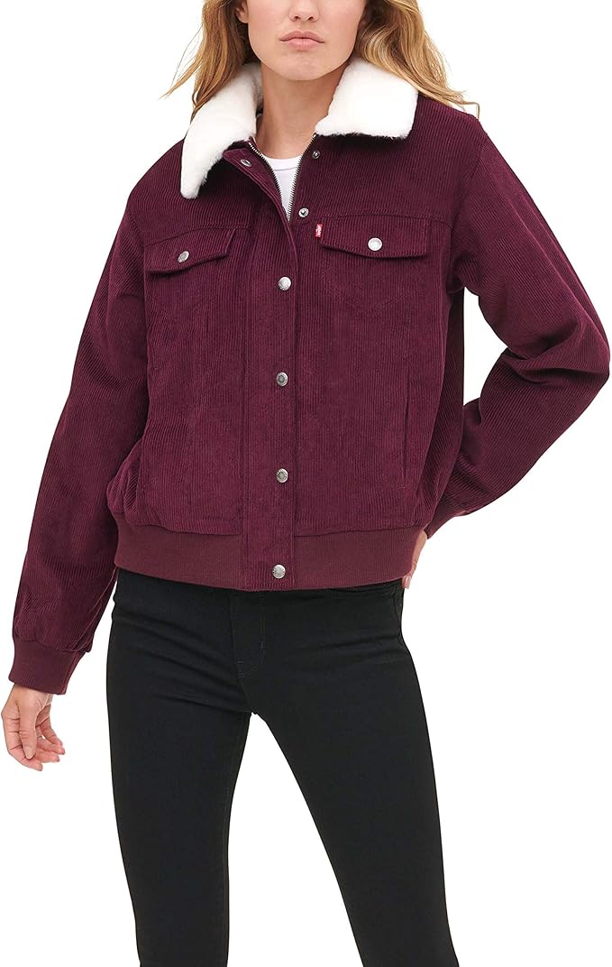 levi black fur jacket