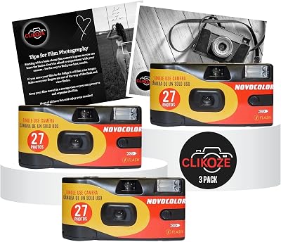Clikoze Disposable Camera Bundle 3 x Novocolor APM401010 27 Exposures 400ISO