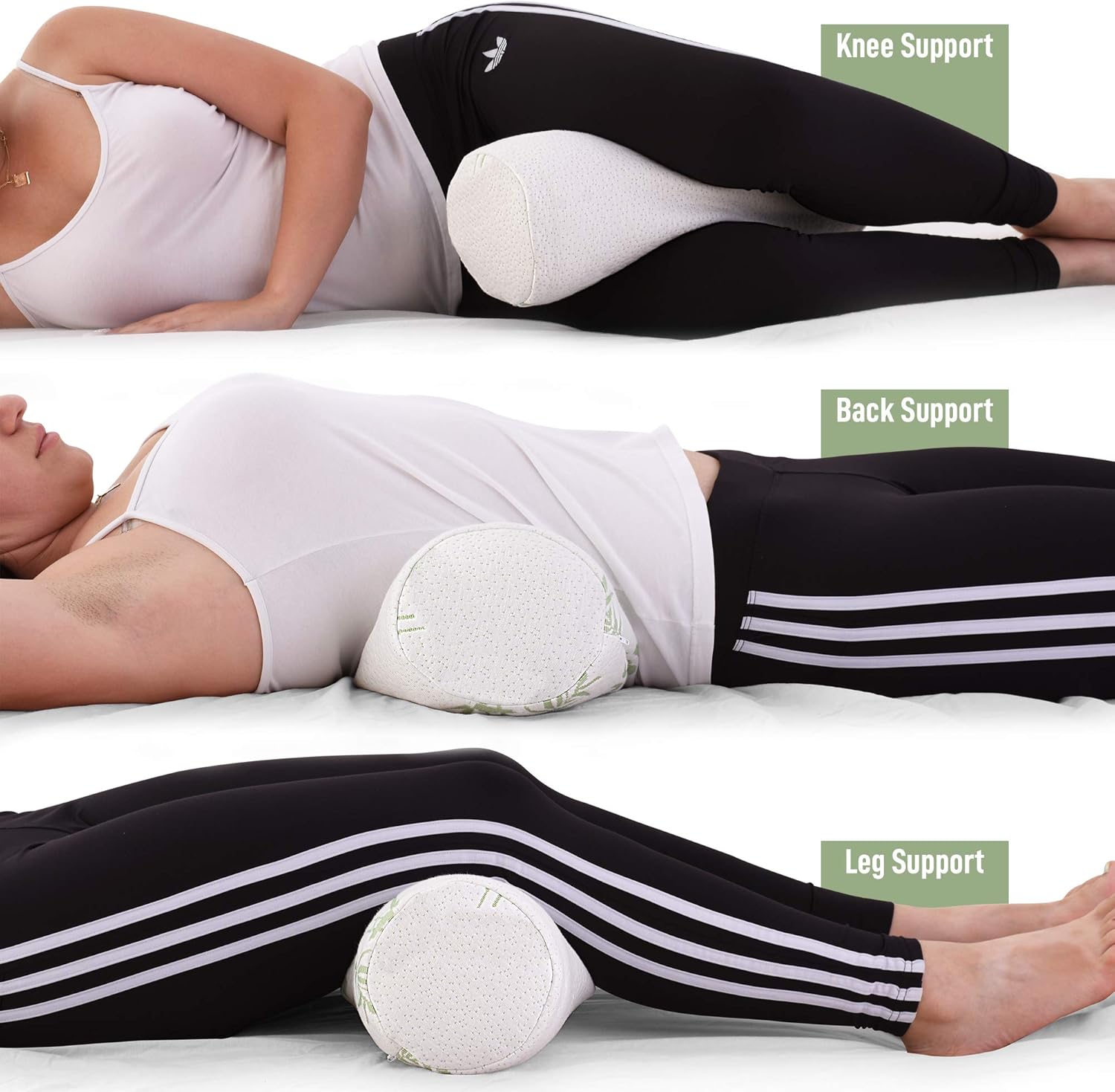 Healthex Cervical Neck Roll Pillow Cylinder Round Cushion Bolster Support for Sleeping Memory Foam and Bamboo Cover - Breathable, Hypoallergenic and Comfortable -Supports Effectively, Alleviates Pain: Home & Kitchen