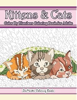 Amazon Com Creative Haven Cats Color By Number Coloring