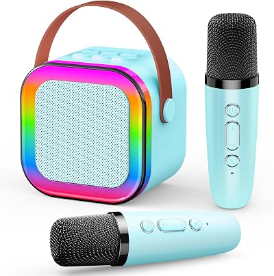 Dislocati Kids Microphone Karaoke Speaker 2 Mic Bluetooth 5.3 Lights