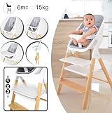 Twinly Alaia Baby 5-in-1 High Chair White Beech Wood Newborn Bouncer view 4