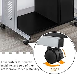Topeakmart 3 Tier Computer Desk with Printer Shelf