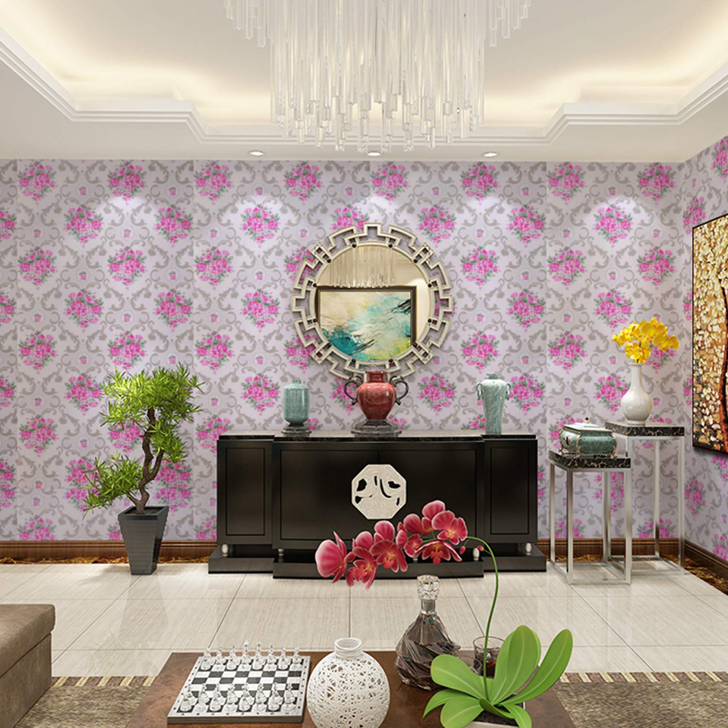 Luke and Lilly Self Adhesive Wallpaper/Wall Sticker with Water Proof - Beautiful Floral Pattern Design (45cm X 500cm)