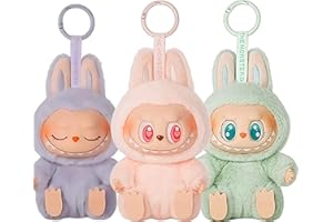 HQDZSZ Labubu Keychain - Cute Plush Collectible Pendant for Bags, Keys & Backpacks - Soft Toy Keyring, Modern Home Decor Gift