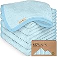 6-Pack Baby Washcloths - Soft Viscose from Bamboo Washcloth, Baby Wash Cloths for Newborn, Kids, Bath Baby Towels, Face Towel,Face Cloths for Washing Face(Bravo Blue)