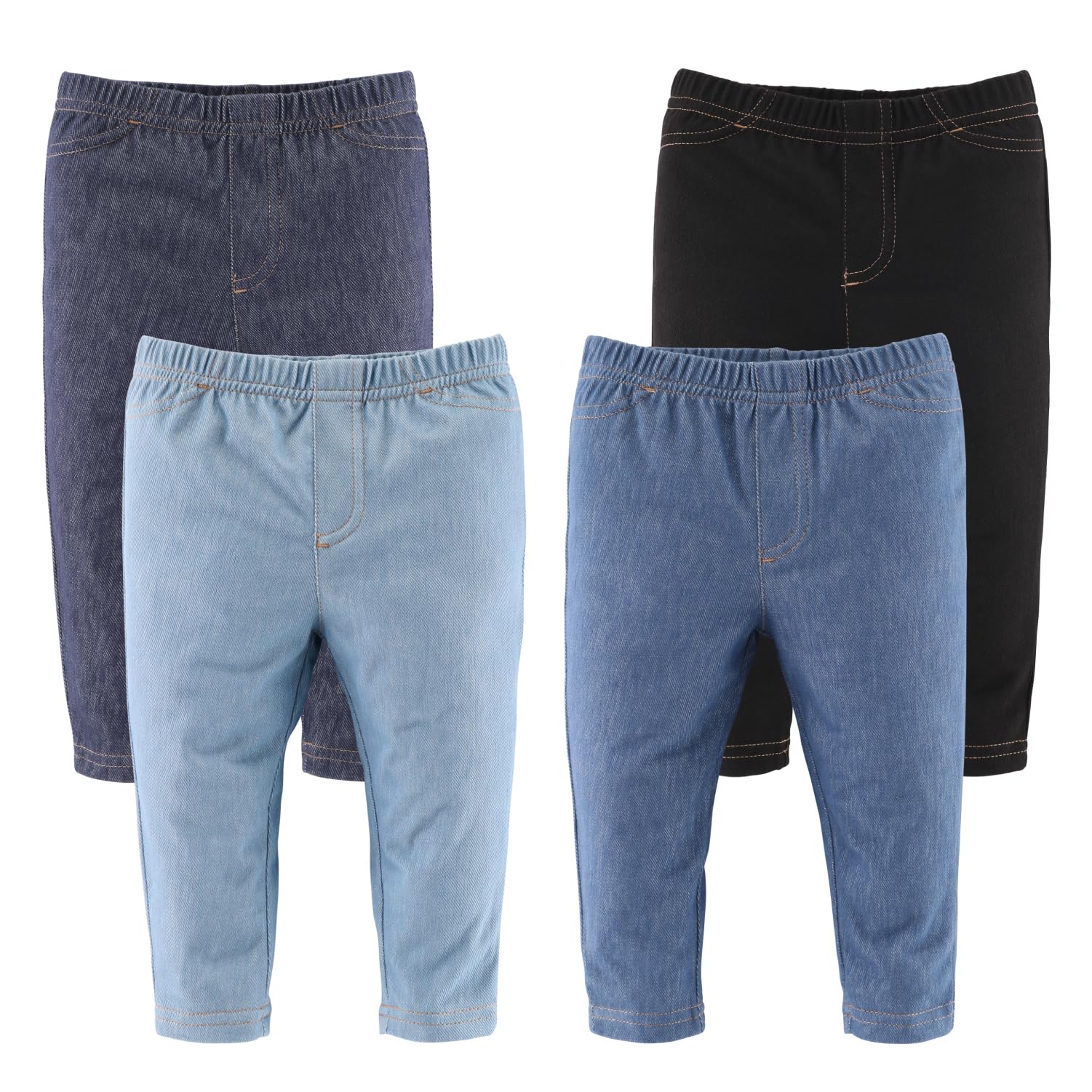 The Peanutshell Baby Boys or Girls Jeggings Set - Soft Stretchy Pants Boy & Girl Leggings, Infant and Toddler Clothes - Denim