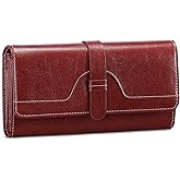 SENDEFN Wallets for Women Leather with RFID Blocking Trifold Credit Card Holder with ID Window Wallet