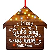 WaaHome Best Friends Christmas Ornaments Gifts for Women - Friendship Christmas Ornament Gifts for Women Friends - A Friend is God's Way We Never Walk Alone