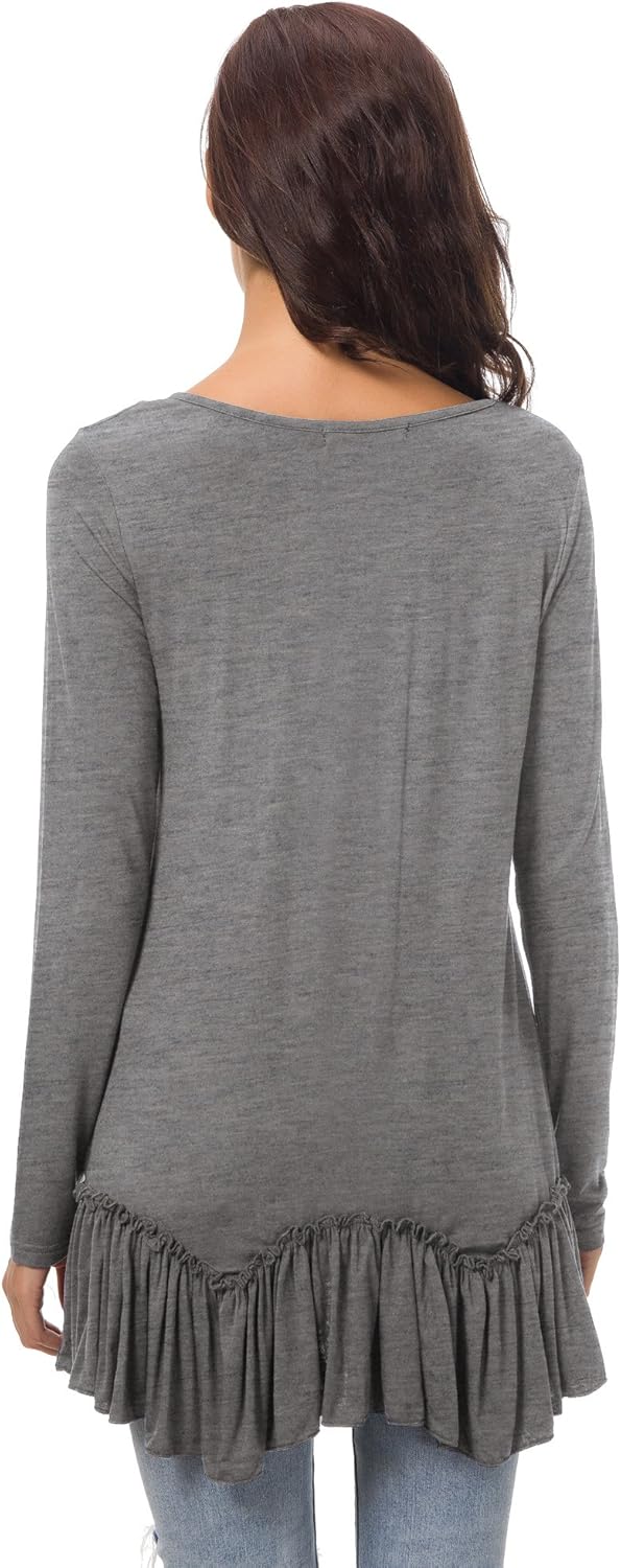 Urban CoCo Women's Casual T-Shirt Solid Long Sleeve Tunic Tops at  Women’s Clothing store