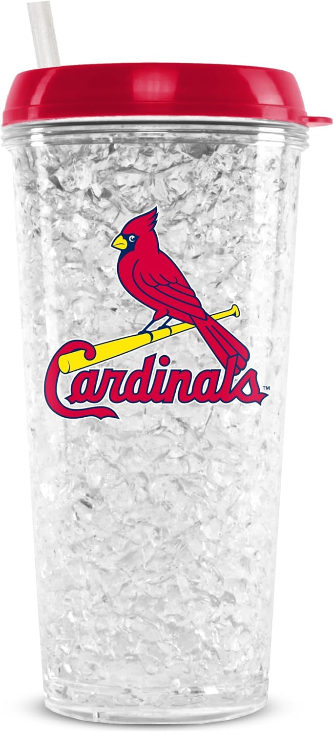 MLB St. Louis Cardinals 16oz Crystal Freezer Tumbler with Lid and Straw