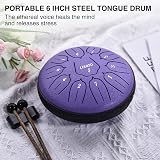 LEKATO 6 Inch 11 Note D Key Steel Tongue Drum with Bag Purple view 4