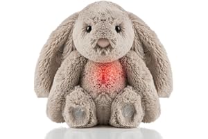 BEREST Baby Heartbeat Sleep Soother Bunny Plush Toys with Cry Sensor Sleeping Aid White Noise Machine, Nursery Decor Night Li