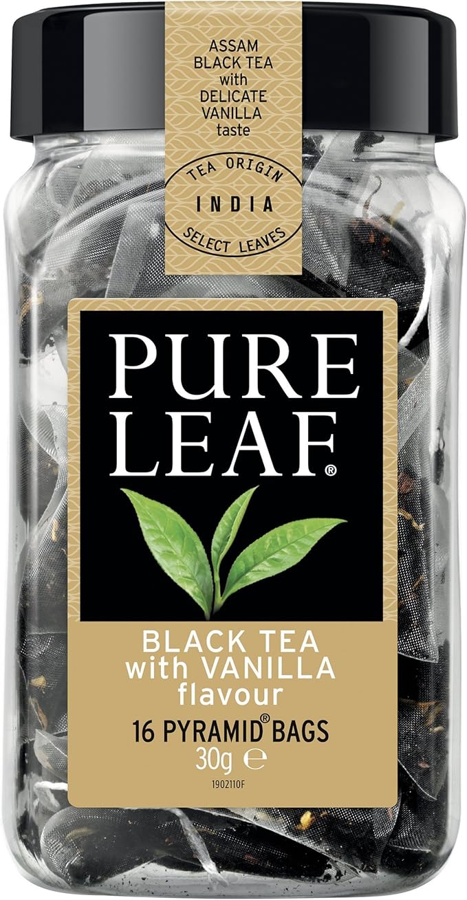 Pure Leaf Black Tea with Vanilla (Pack of 1, Total 16 Pyramid Tea Bags