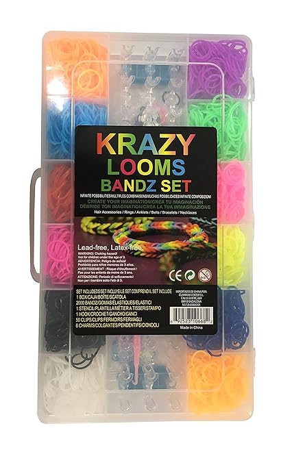 Set: LOOM Armbänder - 2000 Gummibänder + 50 S-Verschlüsse