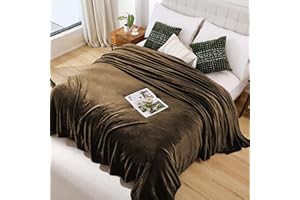 USERF Flannel Fleece Blanket King Size Blanket Lightweight FleeceThrow Blankets for Bed Microfiber Blanket Camel/Chocolate/Brown Blanket Camping, Travel, Sofa Cover Blanket