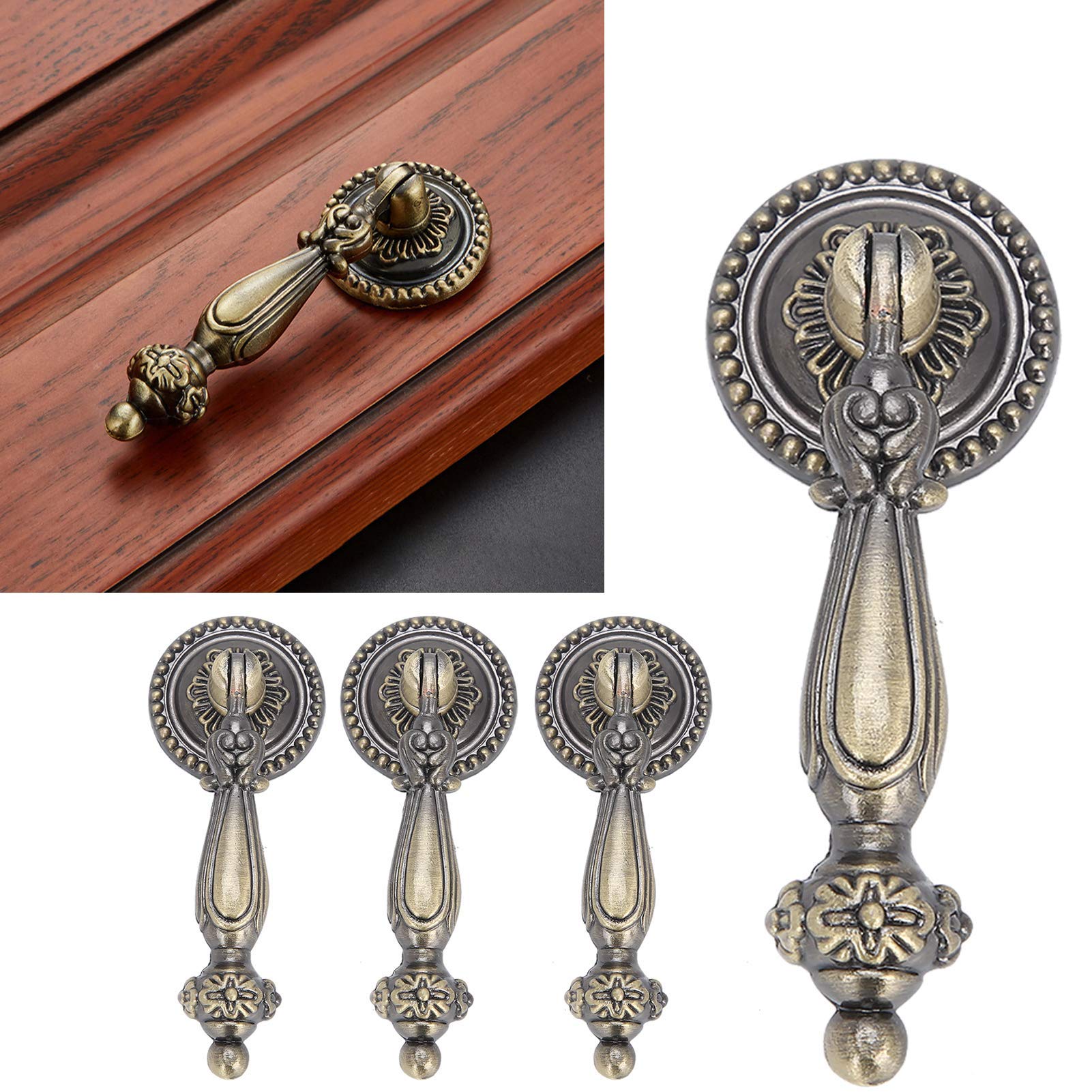 GAESHOW Vintage Cabinet Knobs, Drawer Pull Handles Bronze Drawer Pull Knobs with Mounting Screws, Single Hole Handle for Cabinets Wardrobe Cupboard Closets Drawer Door Furniture Decorative