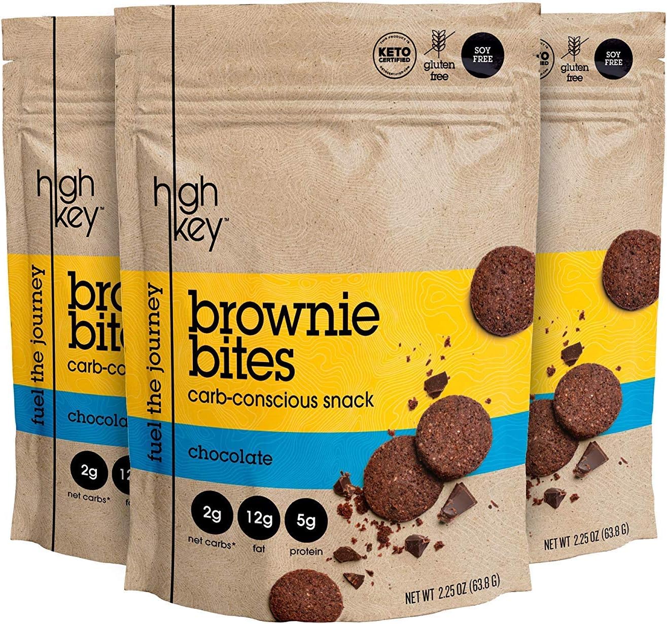 HighKey Snacks Keto Mini Cookies – Chocolate Chip (Brownie Bites 2.25oz 6 Pack)