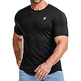 JMIERR Mens Short Sleeve T Shirt Summer Muscle Moisture Wicking Quick Dry Crewneck Longline Tees Shirts