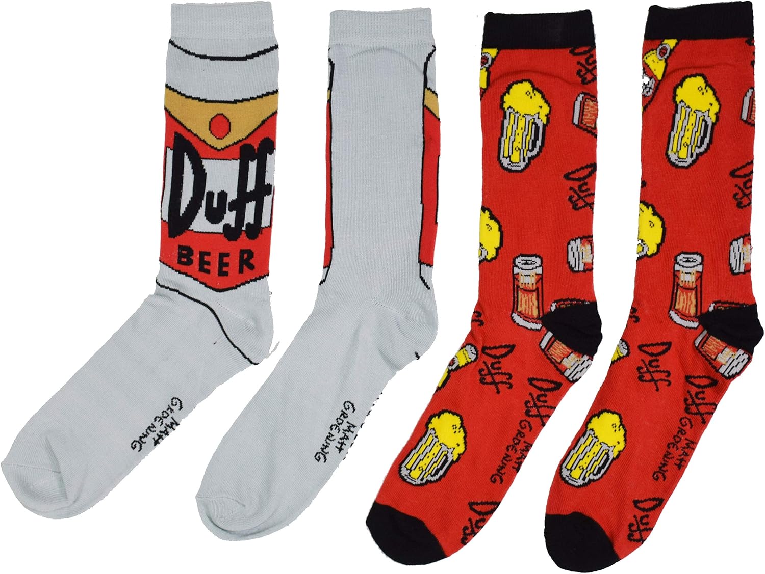 amazoncom hyp the simpsons duff beer mens crew socks 2 pair pack