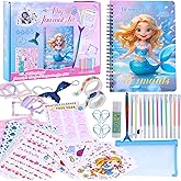 DICVUTE DIY Journal Kit for Teen Girls, Arts and Crafts for Kids Ages 8-12, Mermaid Stationary Set, Scrapbook Kit Diary Birthday Ideas Gifts for 8 9 10 11 12 13 14 Years Old Girl