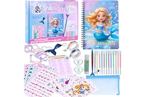 DICVUTE DIY Journal Kit for Teen Girls, Arts and Crafts for Kids Ages 8-12, Mermaid Stationary Set, Scrapbook Kit Diary Birthday Ideas Gifts for 8 9 10 11 12 13 14 Years Old Girl