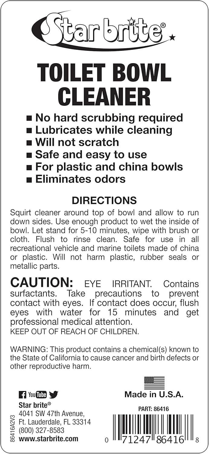 Star brite Toilet Bowl Cleaner - Marine & RV Formula - 16 oz. (86416): Sports & Outdoors