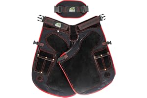 Equine Care Farrier Apron Chaps – Cowhide Leather & 500 GSM Canvas, EVA Padded Air-Mesh, Dual Magnetic, Adjustable Waist, Ergonomic Apron for Farriers, Blacksmiths & Hoof Trimming (25 inches (65 cm))