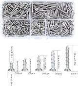 LJAPPLIED 500 Pcs M3 Self Tapping Screws Flat Head Countersunk Box 8-20mm view 2