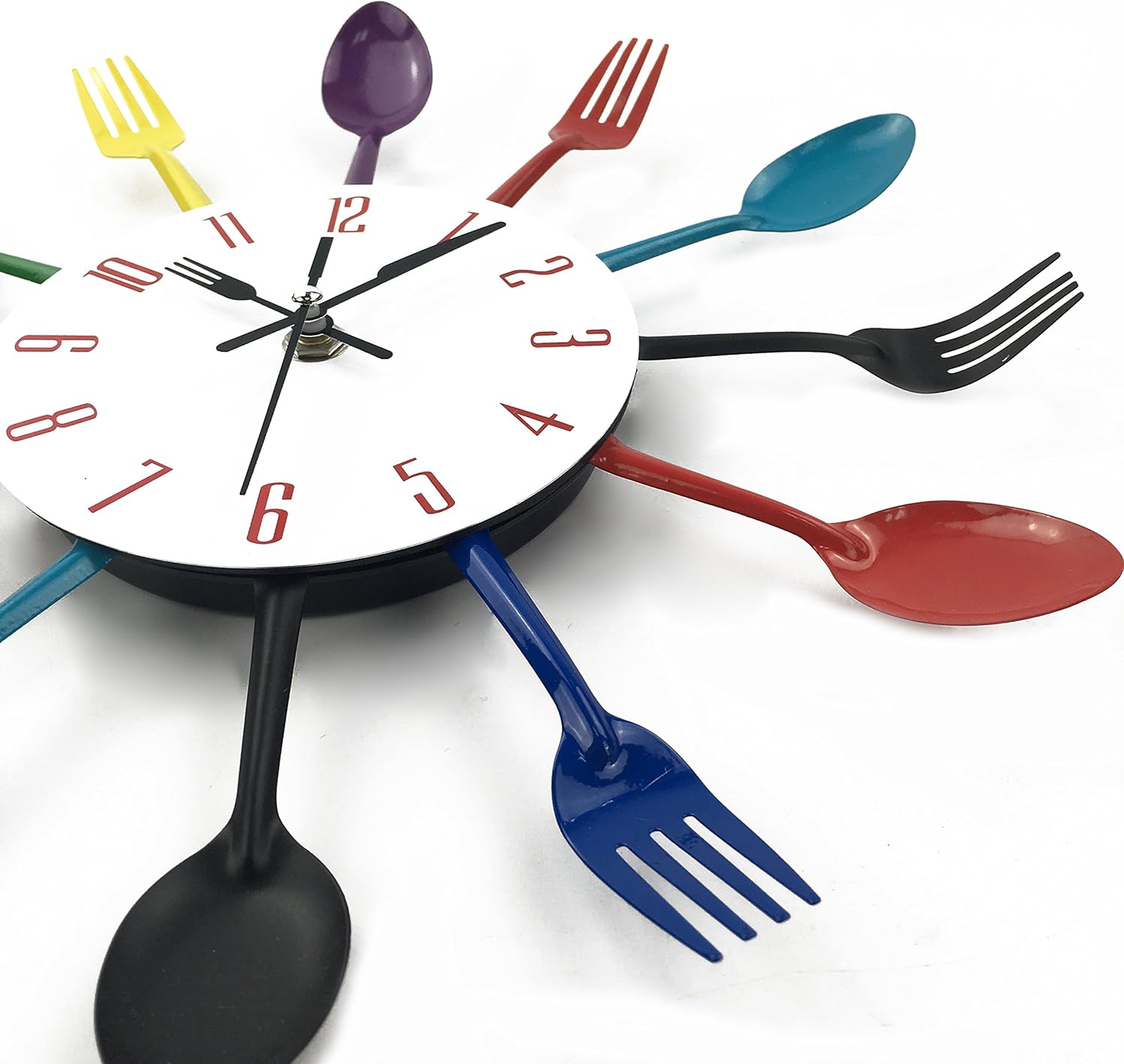 Timelike 3D Removable Modern Creative Cutlery Kitchen Spoon Fork Wall Clock Mirror Wall Decal Wall Sticker Room Home Decoration - Image 4