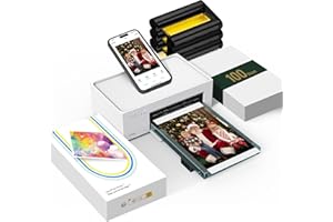 Liene M100 4x6'' Photo Printer, Phone Printer 100 Sheets & 3 Cartridges, Full-Color Photo, Portable Instant Photo Printer for iPhone Android, Thermal Dye Sublimation, Wi-Fi Picture Printer 100 Papers
