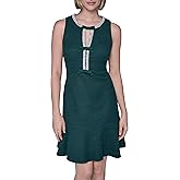 Karl Lagerfeld Womens Sleeveless Stretch Texture Knit Tweed Dress